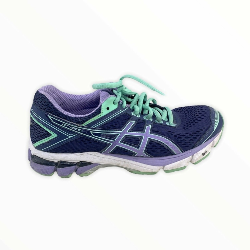 Asics Purple and Green Running Shoes